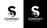 Creative Logo design of S in vector for construction, home, real estate, building, property. Minimal awesome trendy professional logo design template on black background.