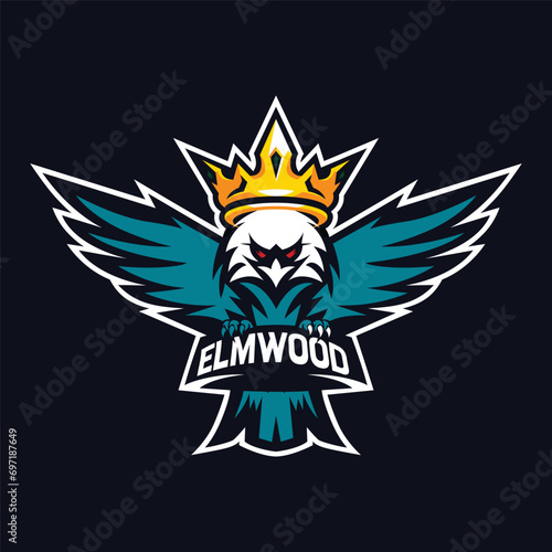 Vector owl mascot logo for sport and esport isolated