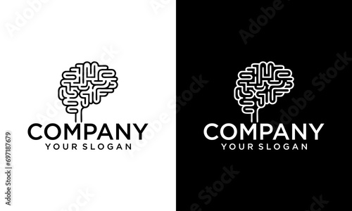 creative brain abstract logo. genius smart symbol design. abstract brain logo elements