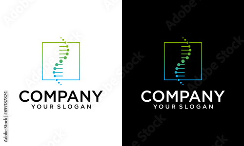 Creative DNA box linear Logo Design Inspiration. DNA symbol in hexagon geometric form. Very suitable for medical logo, hospital or health care brand.