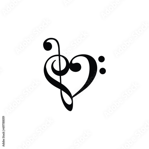 Music notes musical design element isolated vector illustration