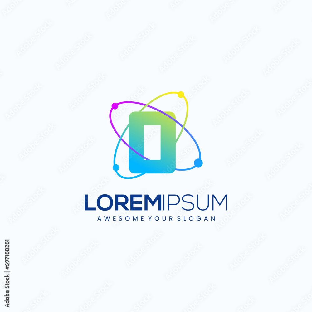 Modern Letter O Orbit Logo Design Vector Image