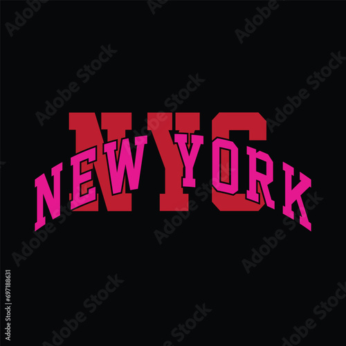 Vintage typography college varsity New York City state slogan print for graphic tee t shirt or sweatshirt - Vector