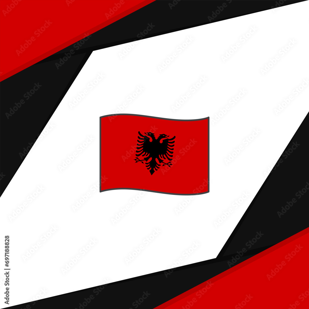 Fototapeta premium Albania Flag Abstract Background Design Template. Albania Independence Day Banner Social Media Post. Albania