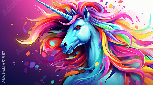 Realistic rainbow unicorn