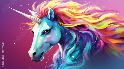 Realistic rainbow unicorn © VSzili