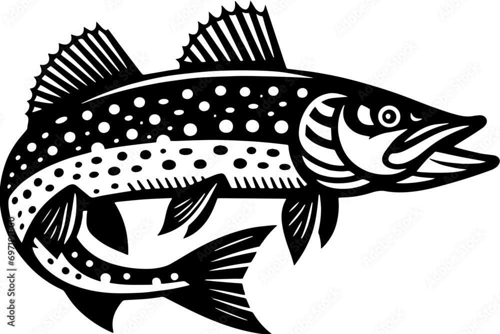 Fototapeta premium Pike Fish icon 8