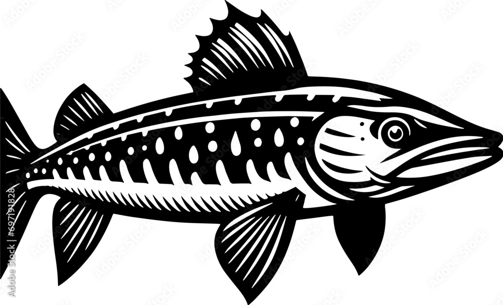 Fototapeta premium Pike Fish icon 2