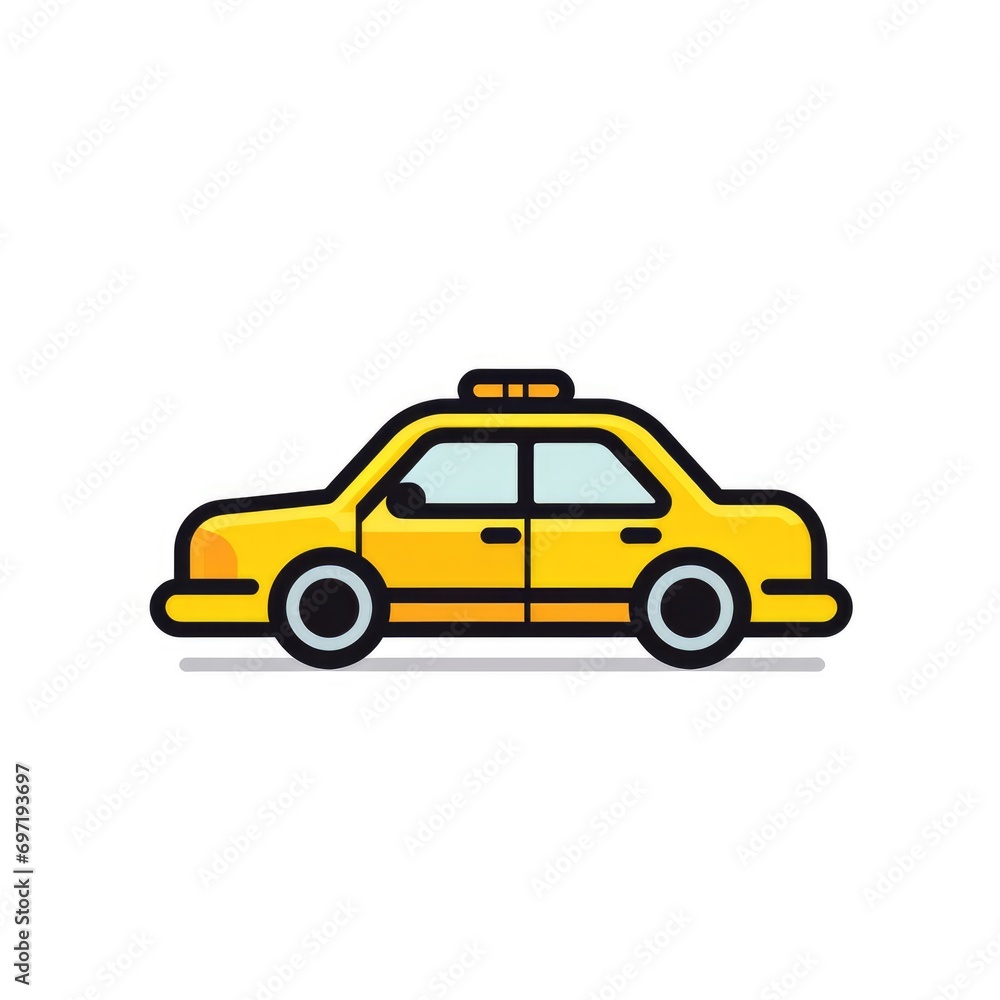 Taxi car icon, AI generated Image