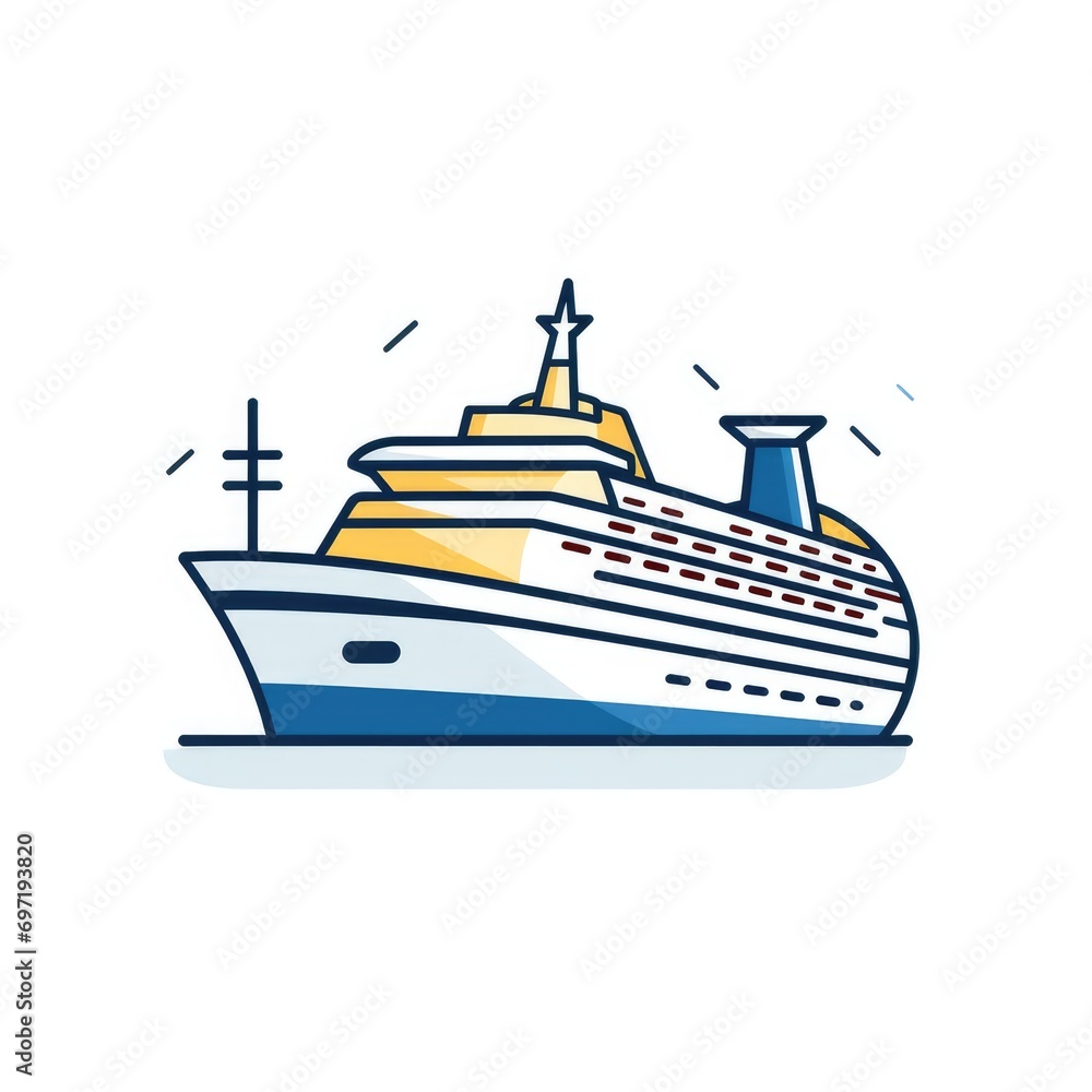 Cruise ship icon, AI generated Image