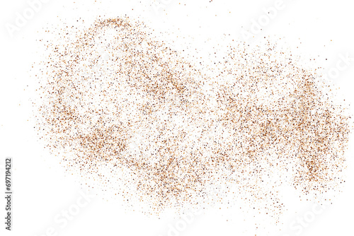 Brown isolated on white background. Coffee grain texture. Abstract powder. Vector illustration.	 photo