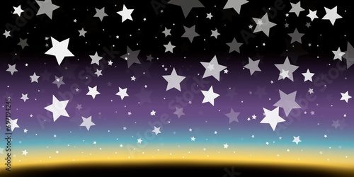 Starry night sunset high resolution illustration
