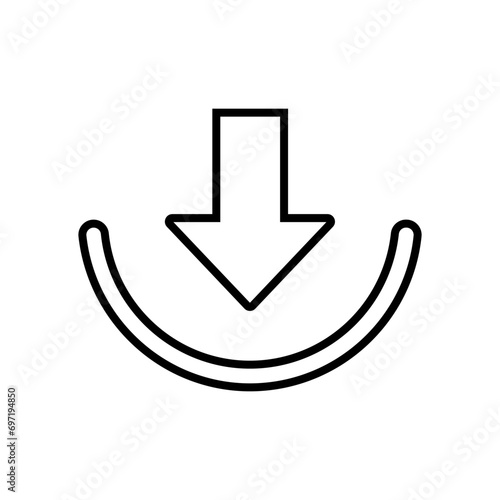 Download icon vector. Upload button illustration. Load symbol or logo.