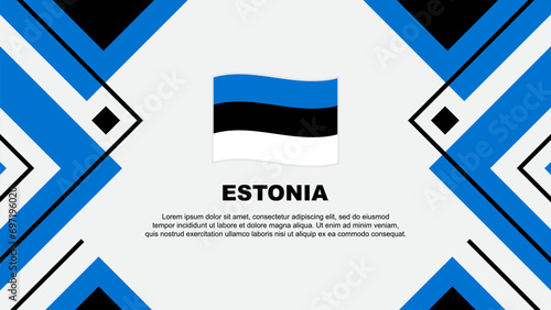 Estonia Flag Abstract Background Design Template. Estonia Independence Day Banner Wallpaper Vector Illustration. Estonia Illustration photo
