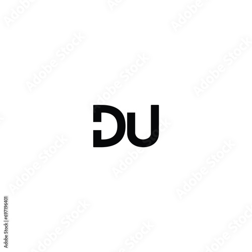 DU Letter Logo Design Vector Template. Alphabet Initial Letter DU Initial Letter DU Logo - Minimal Business Logo for Alphabet D and U