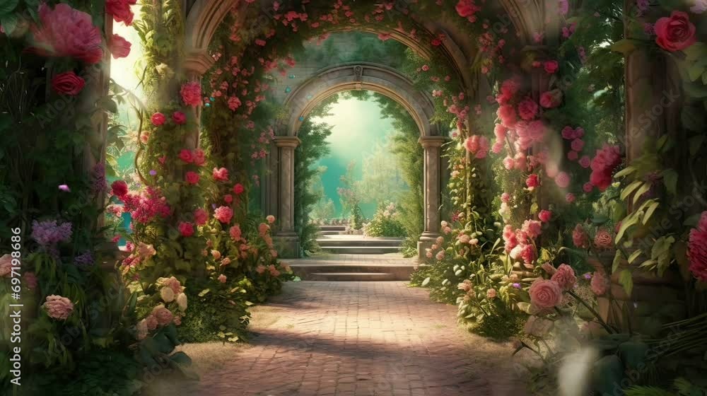 entrance to the garden Stock Video | Adobe Stock