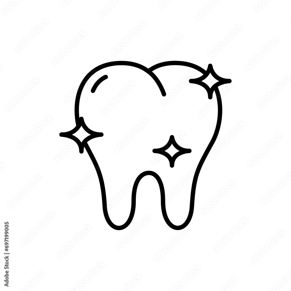 Obraz premium Clean teeth icons, dentist minimalist vector illustration ,simple transparent graphic element .Isolated on white background