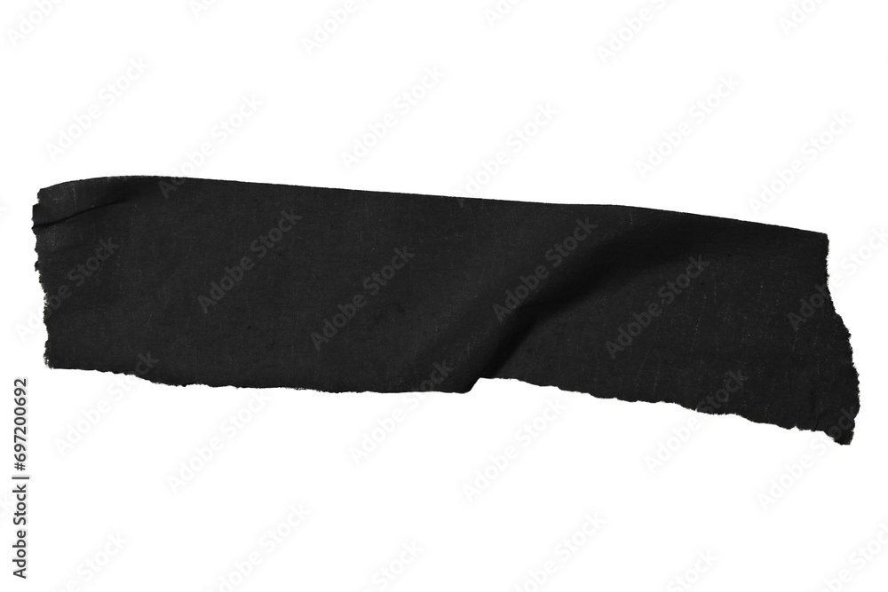 Wall Mural A piece of black paper tape on a blank background.