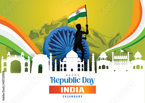 happy republic day India.26th January background. abstract vector illustration design