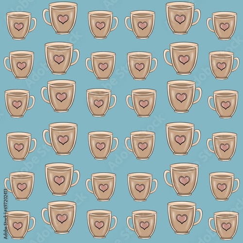 seamless pattern with coffee cups