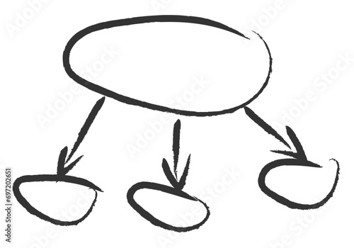 Esquema de trazado negro con círculos.