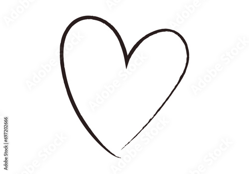 Corazón hecho con trazo negro en fondo blanco.