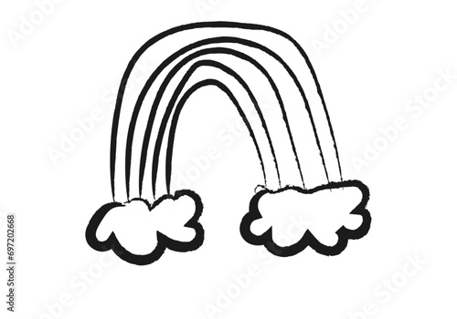 Icono negro de arcoiris hecho con trazo negro.