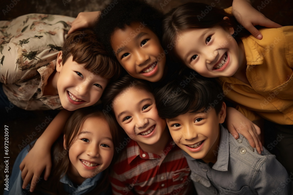 Obraz premium group of children looking down
