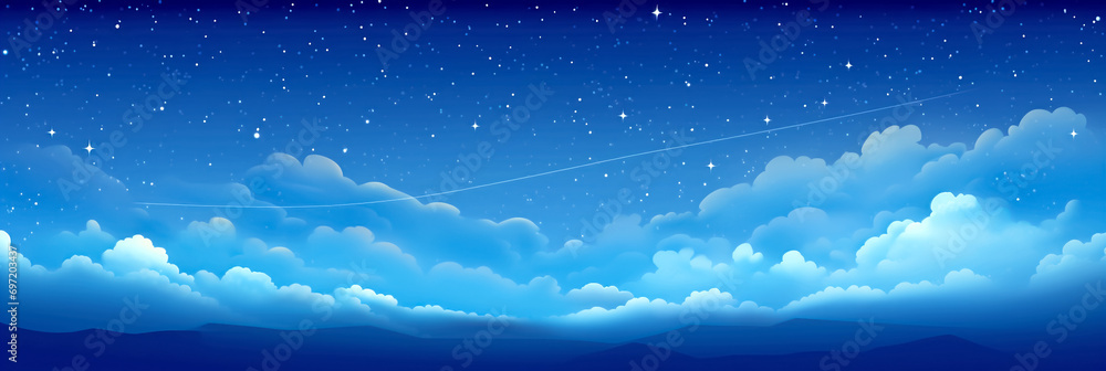 Fototapeta premium Starry Sky. Panorama of the Night Starry Sky, Beauty in Nature.