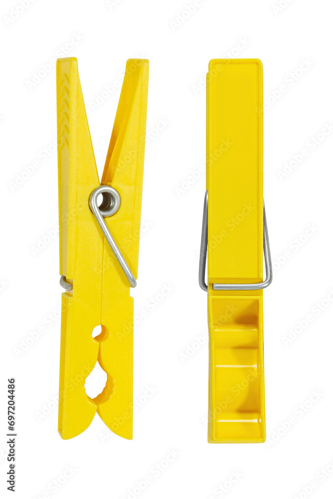 Yellow clothespin on a blank background. Yellow clothespin on a blank background.