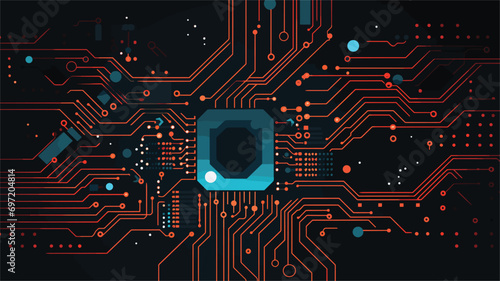  digital image circuit board. Vector illustration 