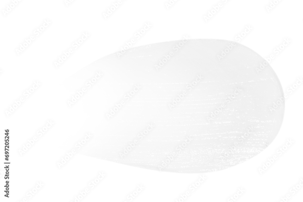 A smear of white cream on a blank background. A smear of white cream on a blank background.