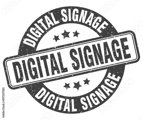 digital signage stamp. digital signage label. round grunge sign