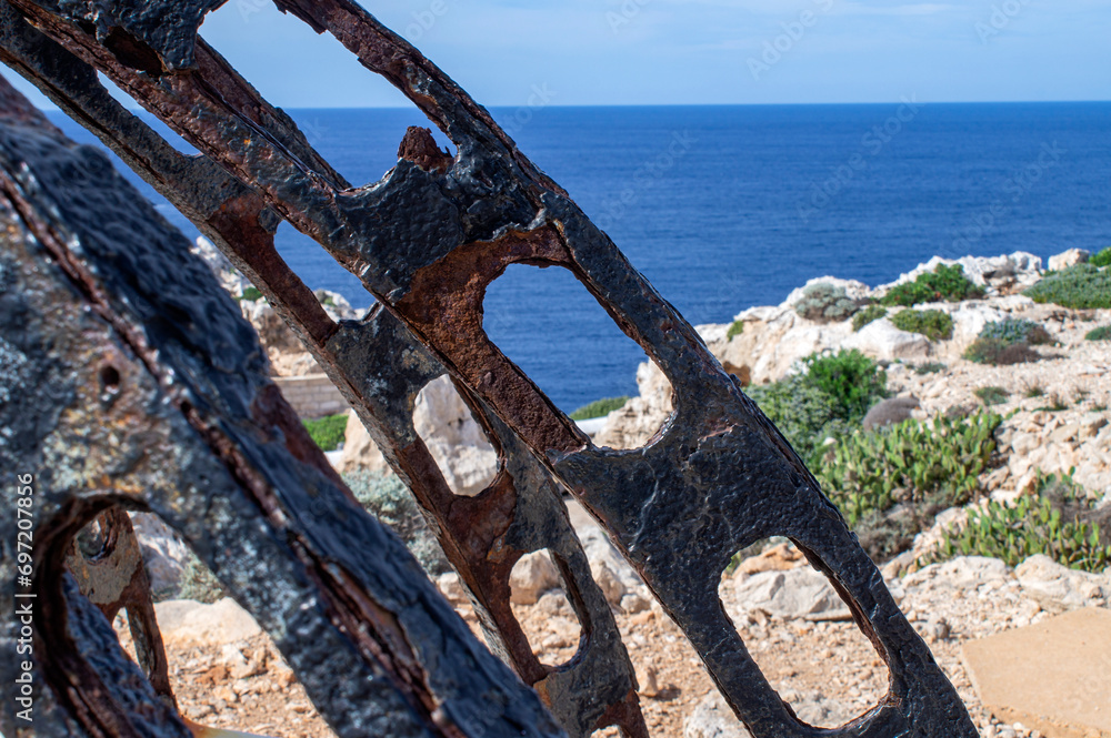 Fototapeta premium Metallic structure, Menorca cavalry lighthouse.