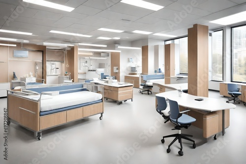 luxurious hospital waiting room for the patient's admit fully furnished abstract backgeound 