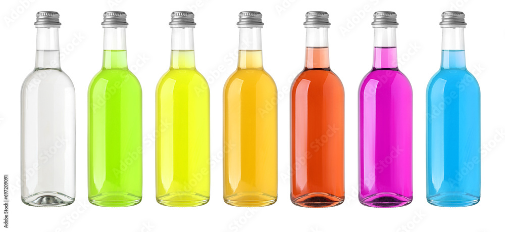 Set of bottles with soft drink Set of bottles with soft drink