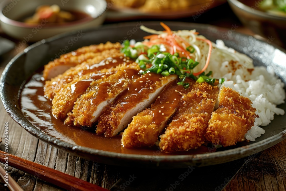 Crispy Perfection: Dive into the Irresistible Fusion of Flavors with Our Chicken Katsu Curry, a Japanese Delight Featuring Breaded Chicken, Spicy Curry Sauce, and Fragrant Rice.
Crispy Perfection: Dive into the Irresistible Fusion of Flavors with Our Chicken Katsu Curry, a Japanese Delight Featuring Breaded Chicken, Spicy Curry Sauce, and Fragrant Rice.