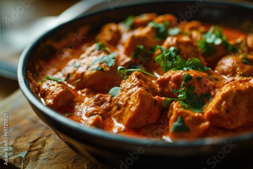 Moroccan Culinary Delight: Chicken Tagine with Apricots and Almonds - A Slow-Cooked Stew Infused with Exotic Spices, Creating an Authentic North African Dish Bursting with Flavor.

