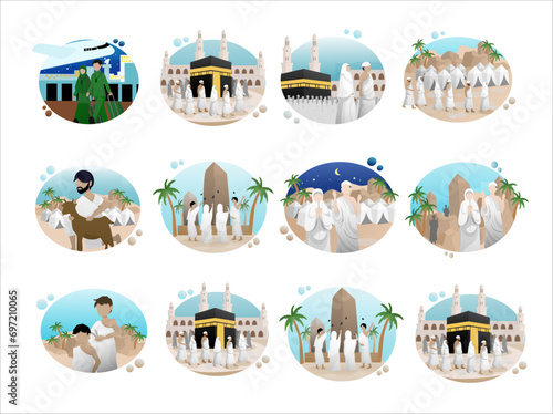 Pilgrimage Hajj Illustration