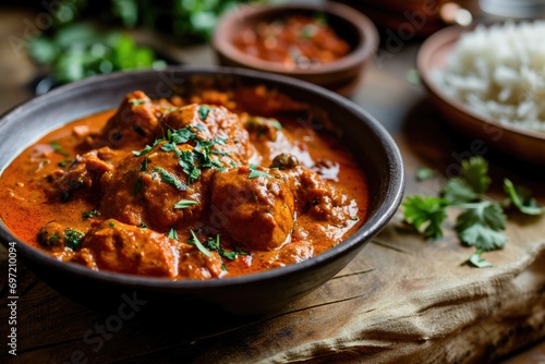 Culinary Adventure: Chicken Tikka Masala - Experience the Richness of Indian Cuisine with Tender Chicken Marinated in Yogurt, Grilled, and Simmered in a Creamy, Spiced Tomato Sauce.






