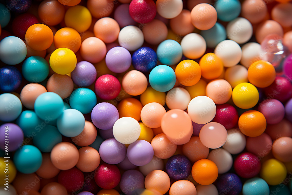 There were piles of colorful beads. There were piles of colorful beads.