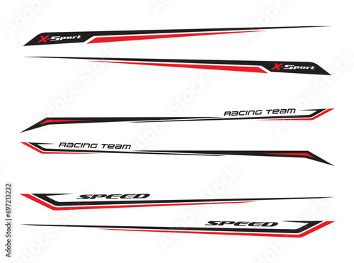 Car stickers set. Speed racing decals for tuning .Sports stripes. vector