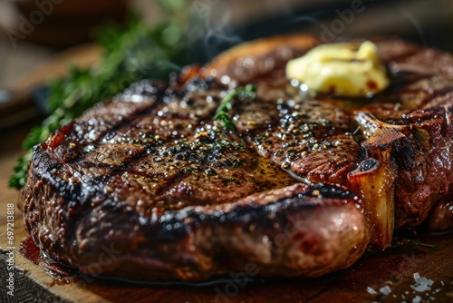 The Art of Grilling: Dive into Delight with a Grilled Ribeye Steak - Where Juicy Beef Meets the Mastery of Culinary Excellence, Creating a Symphony of Flavors on Your Plate.
