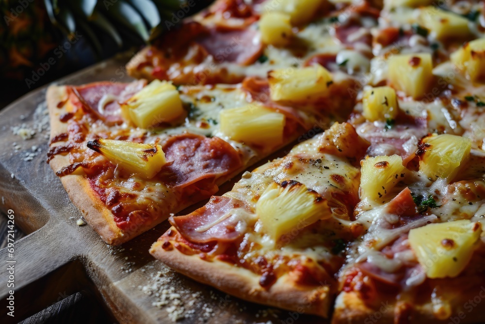 A Taste of Paradise: Hawaiian Pizza, a Culinary Journey of Flavor Unveiling the Perfect Blend of Juicy Pineapple, Smoky Ham, and Molten Mozzarella, All Set on a Divine Oven-Baked Crust.
A Taste of Paradise: Hawaiian Pizza, a Culinary Journey of Flavor Unveiling the Perfect Blend of Juicy Pineapple, Smoky Ham, and Molten Mozzarella, All Set on a Divine Oven-Baked Crust.
