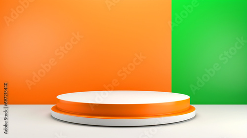 Indian tricolor empty podium template - ai generative
