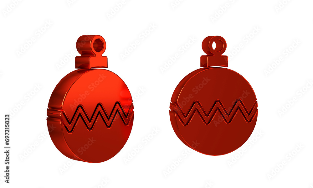 Red Christmas ball icon isolated on transparent background. Merry Christmas and Happy New Year. Red Christmas ball icon isolated on transparent background. Merry Christmas and Happy New Year.