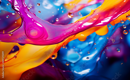 Colorful liquid water backdrop background drops bubbles flow fluid digital splash