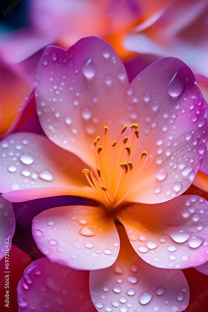 Close-up image capturing the vibrant colors and delicate details of flower petals in full bloom, background image, generative AI Close-up image capturing the vibrant colors and delicate details of flower petals in full bloom, background image, generative AI