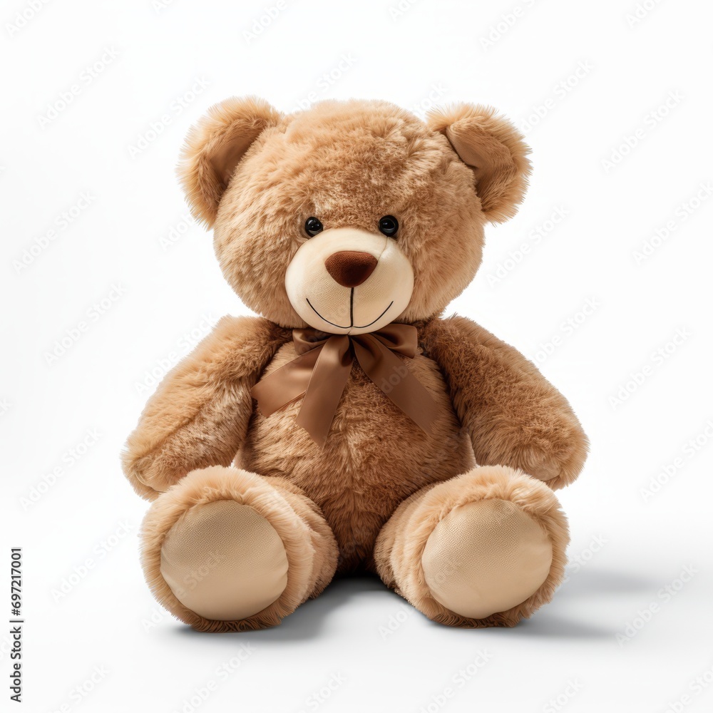 Plush teddy bear isolated white background Plush teddy bear isolated white background