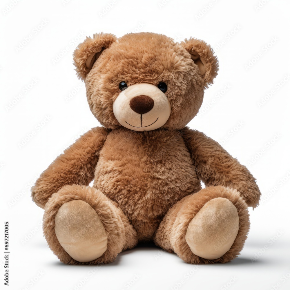 Obraz premium Plush teddy bear isolated white background